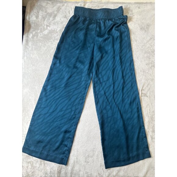 Women’s Michael Kors Pull on Pants Blue Teal Wide Leg Small - Picture 1 of 12